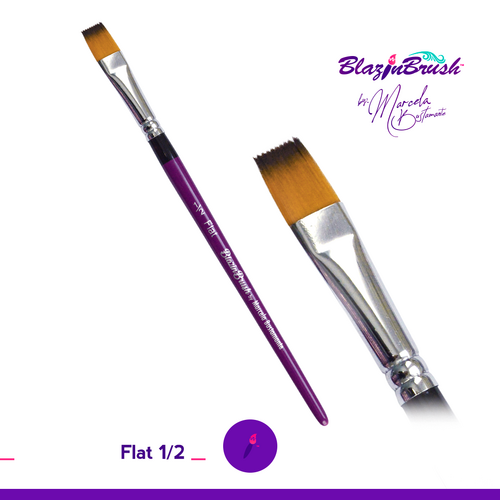 Blazin Face Painting Brush by Marcela Bustamante | 1/2 Inch Flat Limited Edition