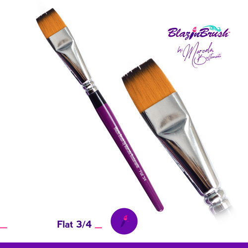 Blazin Face Painting Brush by Marcela Bustamante | 3/4 Inch Flat