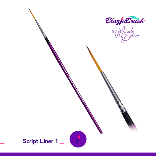 Blazin Face Painting Brush by Marcela Bustamante | Script Liner #1 Limited Edition