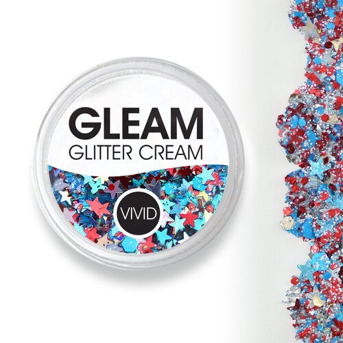 VIVID Glitter | GLEAM Glitter Cream | Red White & Boom