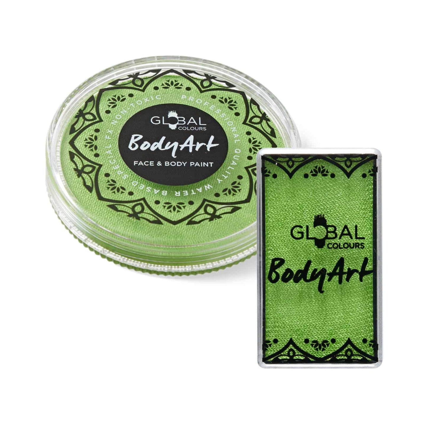 Pearl Lime Green – Face & BodyArt Cake Paint (New Shade)